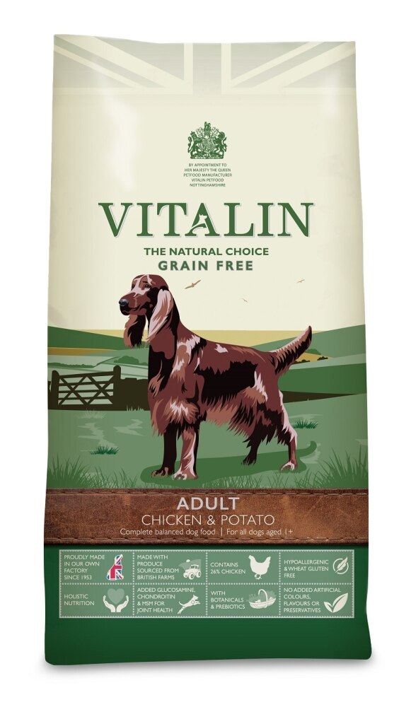 Vitalin Natural Chicken & Potato Adult Dry Dog Food - 6kg